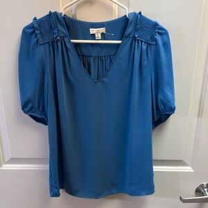 Current Air Blue V-Neck Blouse